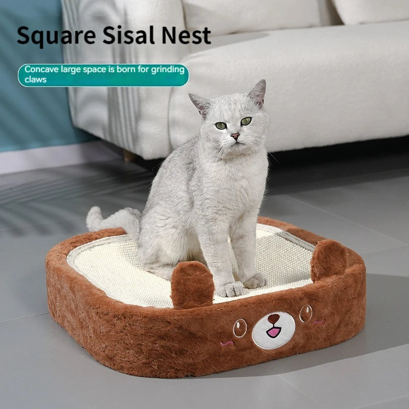 New Square Cat Scratching Board 100% Sisal Kitten Bed