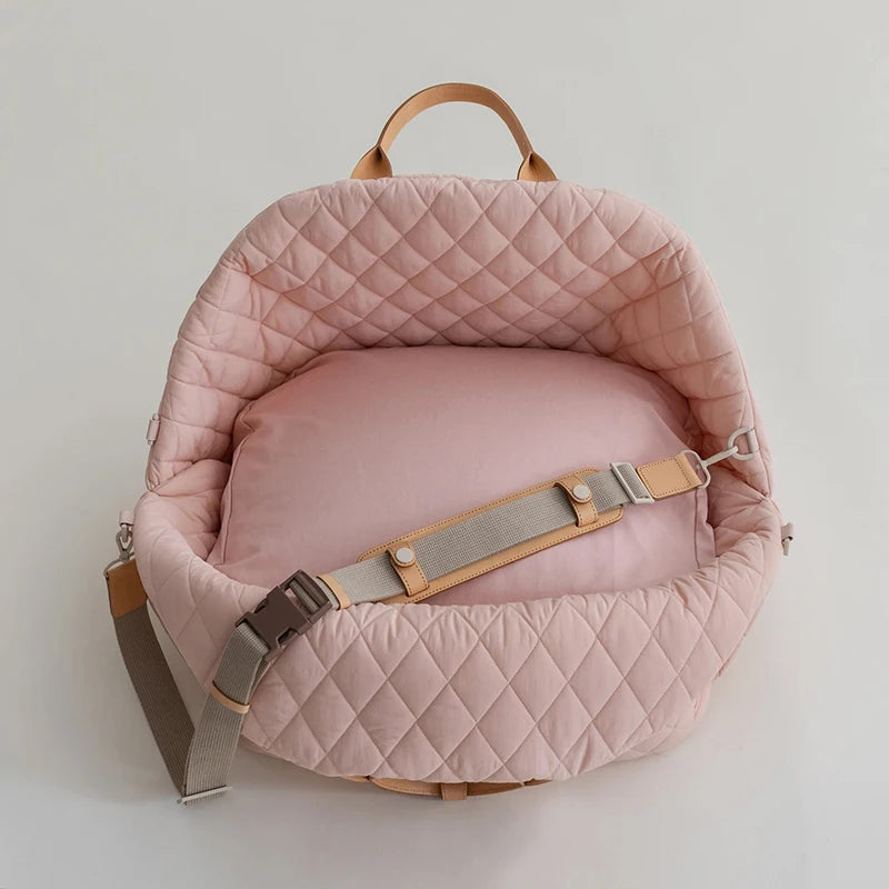 Dog Carrier Luxury Handbag, Car Seat Pet Travel Bed for Small Dogs and Cats