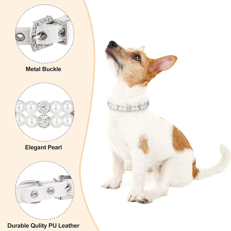 Dog Collars Adjustable Crystal Rhinestone Diamond, 4 Pieces