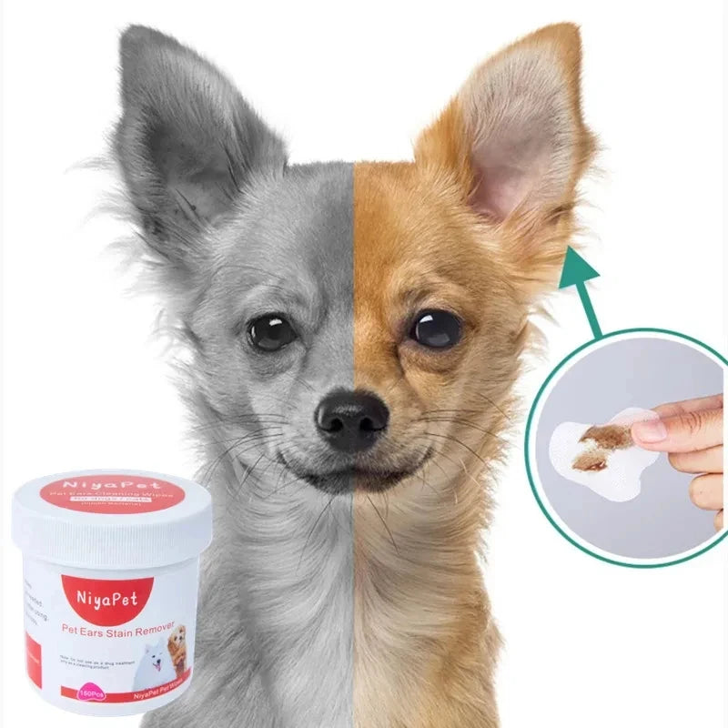 Pet Wipes Dog Cat for Eyes & Ears--Tear Stain Remover