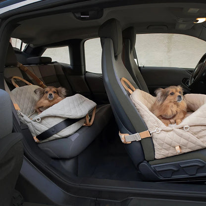 Dog Carrier Luxury Handbag, Car Seat Pet Travel Bed for Small Dogs and Cats