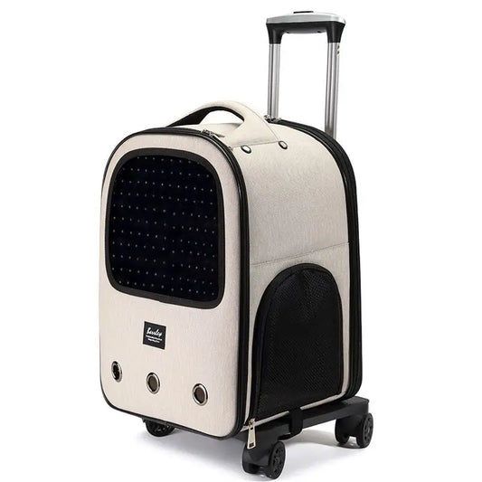Trolley Pet Backpack Universal Wheel Cat and Dog Bag