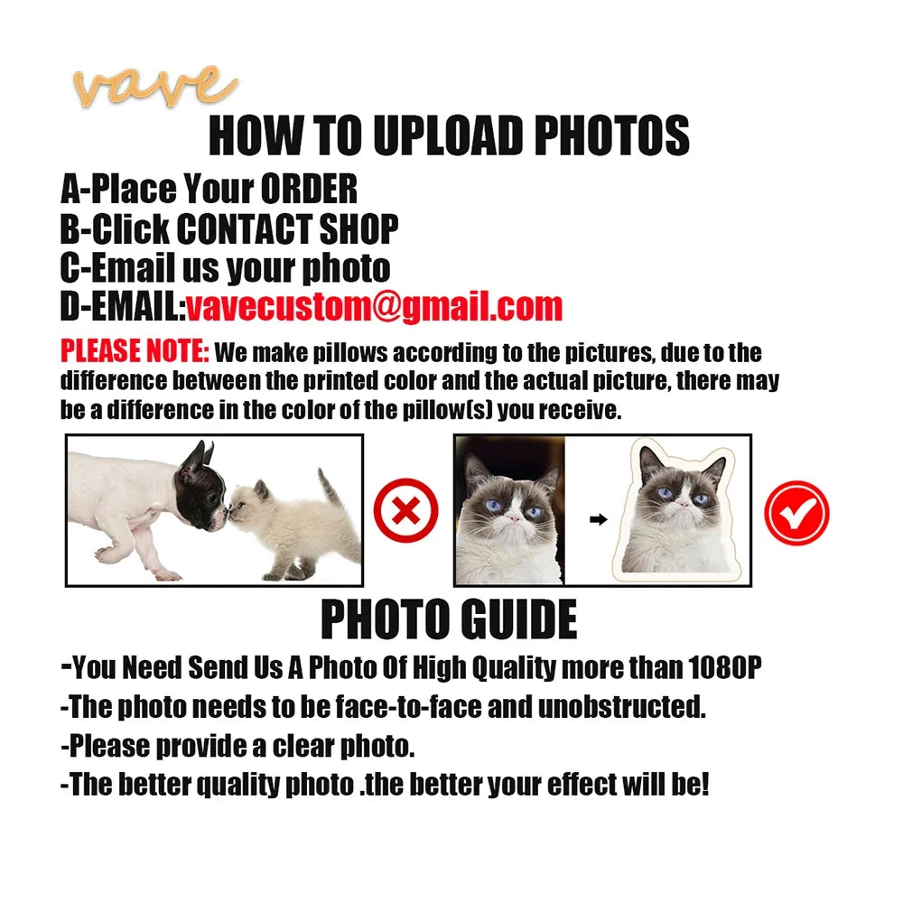 Photo Custom Shape Pillow Case DIY Pet Cushion