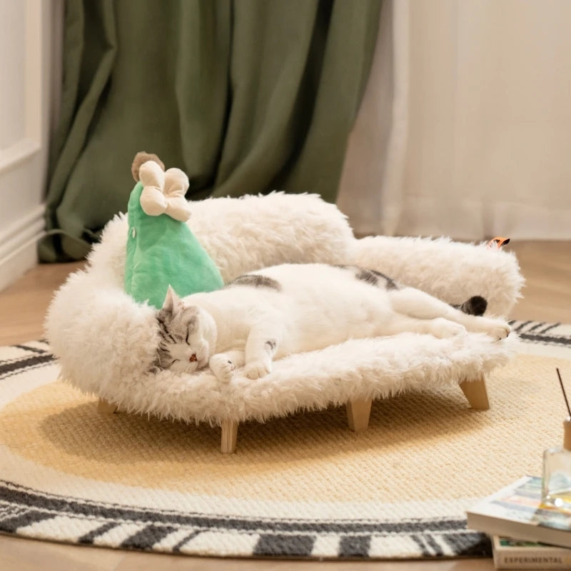 Wooden Pet Bed for Dogs And Cats
